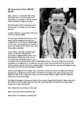 A preview of a PDF biography for Holme, Harry Pears